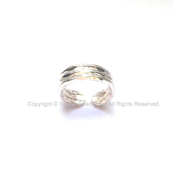 Beautiful Tribal Banded Silver Ring - Adjustable Silver Ring - Silver Band - Unisex Triple Band Silver Ring - Handmade Silver Ring - R260-6A
