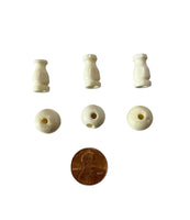 3 SETS - Creamy White Tibetan Guru Bead Sets - 11-13mm - White 3 Hole Guru Beads & Caps - Prayer Mala Making Supply - GB12B-3
