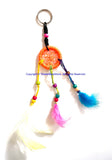 Handmade Dreamcatcher Beaded Charm Keyring Keychain with Colorful Feathers - HC167A2