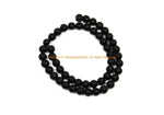 8mm Black Agate Beads - 1 STRAND - Round Black Agate Beads - 15 Inches Strand - Jewelry Making Bead Supplies - GM107