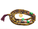 Ethnic Tibetan Antiqued Brown Bone Mala Prayer Beads - Tibetan Prayer Beads Meditation Supplies - Tribal Bone Mala from Nepal - PB209