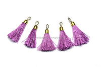 2 TASSELS Light Purple Tassels with Gold Toned Brass Caps - Quality Tassels Boho Tassels Earring Tassels - Craft Tassels - T209-2