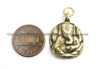 Small Nepalese Tibetan Brass Ganesh Charm Pendant- Brass Charms Yoga Charm Pendant- Ethnic Tribal Nepal Tibet Ganesha Ganesa Charm- WM5905