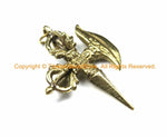 2 PENDANTS - Tibetan Brass Vajra Phurba Drikug Pendants- Vajra Dagger Knife Pendant - Vajra Phurba Charms Buddhist Jewelry - WM7125-2