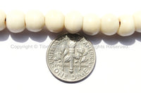108 beads - Tibetan White Bone Mala Prayer Beads with Bone Bell & Vajra Counters - 8mm - Tibetan Mala Beads - Mala Making Supplies - PB76