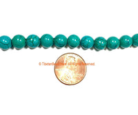 8mm Tibetan Turquoise Beads - 1 STRAND - Round Turquoise Beads - 15 Inches - Approx 50 Beads Per Strand - Jewelry Bead Supplies - GM108