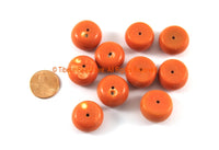 2 BEADS - Tibetan Coral Resin Beads - Ethnic Tribal Resin Coral Beads - Ethnic Beads - Nepalese Tibetan Beads - B3303-2