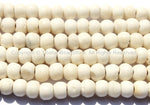 50 beads - Tibetan White Bone Beads - 6mm-7mm - Tibetan Beads - Mala Making Supplies - LPB78-50