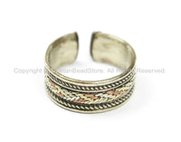 Adjustable Ring Tibetan Ring Nepalese Mixed Metals Ring Unisex Ring- Boho Ring Nepal Tibet Ring Brass & Copper Ring TibetanBeadStore- R235