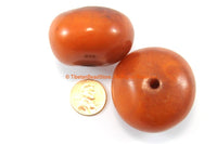 2 BEADS LARGE Tibetan Amber Copal Resin Beads - Ethnic Tibetan Copal Amber Resin Beads - TibetanBeadStore - B3328
