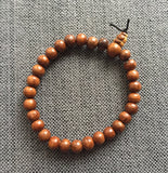 Elastic Tibetan Wood Wrist Mala Bracelet- WRIST MALA - Tibetan Beads Prayer Beads Yoga Bracelet Tribal Mala Bracelet- Boho Bracelet- C201