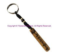 Ethnic Handmade Carved Om Mani Mantra Buddha Wisdom Eyes Design Keychain Keyring - Handmade Ethnic Keychains - KC98