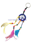 Handmade Dreamcatcher Beaded Charm Keyring Keychain with Colorful Feathers - HC167A1