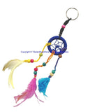 Handmade Dreamcatcher Beaded Charm Keyring Keychain with Colorful Feathers - HC167A1