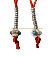 2 COUNTERS - Handmade Floral Tibetan Mala Prayer Beads Counters with Decorative Bead Inlays - Buddhist Mala Counters - T260R