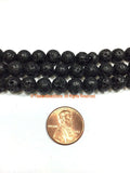 8mm Black Lava Rock Round Beads - 1 STRAND Round Beads - Approx 45 Beads Gemstone Beads Strand - Jewelry Making Bead Supplies - GM94