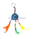 Handmade Dreamcatcher Beaded Charm Keyring Keychain with Colorful Feathers - HC167A8