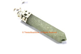 Aventurine Pendant with Silver Plated Bail - Pencil Point Pendant - Small Pencil Point Pendant - Tibetan Point Pendant - WM7307