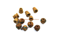1 SET - Tibetan Inlaid Wood Guru Bead Set - Tibetan Guru Beads - Wood Guru Bead Set with Turquoise & Coral Inlays - Mala Supplies - GB64A