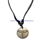 Auspicious Buddha Wisdom Eyes Design Handmade Tibetan Bone Pendant Necklace on Adjustable Cord - Boho Yoga Jewelry - HC166R