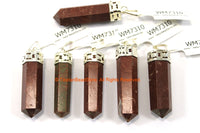 Red Jasper Pendant with Silver Plated Bail Pencil Point Pendant - Small Pencil Point Pendant - Tibetan Red Jasper Point Pendant - WM7310
