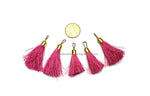 2 TASSELS Mauve Pink Silk Tassels with Gold Toned Brass Caps - Quality Tassels Boho Tassels Earring Tassels - Craft Tassels - T205-2