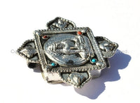 Tibetan Buddha Ghau Prayer Box Pendant - Ethnic Artisan Handmade Jewelry - WM14