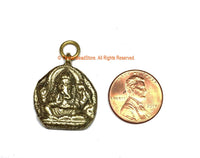 Small Nepalese Tibetan Brass Ganesh Charm Pendant- Brass Charms Yoga Charm Pendant - Ganesha Ganesa Charm ©TibetanBeadStore - WM7048B