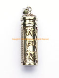 Tibetan Om Mani Mantra Ghau Amulet Pendant - Brass Om Mani Mantra - Tibetan Prayer Box Amulet - Yoga Buddhist Jewelry - WM2490