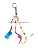 Handmade Dreamcatcher Beaded Charm Keyring Keychain with Colorful Feathers - HC167A16