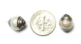 4 BEADS - Tibetan Pearl Beads with Tibetan Silver Caps - Nepal Tibetan Beads - B1410-4