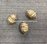 1 BEAD - Tibetan Ethnic Naga Conch Shell Bead with Tibetan Silver Metal Caps & Wires - Ethnic Shell Beads - Tribal Beads - B1040B-1
