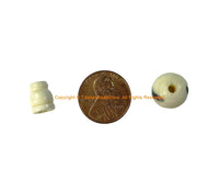 1 SET - Tibetan Inlaid White Bone Guru Bead Set - Tibetan White Bone Guru Bead & Cap - Mala Making Supply - GB90A