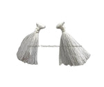 2 TASSELS White Tassels - Handmade Boho Tassels Bag Tassels Mala Tassels - Craft Tassels - T236-2