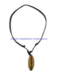 Handmade Tibetan OM Mani Padme Hung Mantra Bone Pendant Necklace on Adjustable Cord - Yoga Jewelry - Boho Necklace - HC166Ai