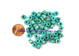 50 BEADS Light Blue Bone Beads- Handmade Beads Ethnic Blue & White Bone Beads Tibetan Bead Store - B3220-50