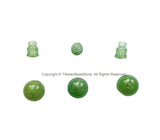3 Sets - 10mm Size Natural Green Jade 3 Hole Guru Bead Sets - Guru Beads - Mala Making Supplies - GB98-3
