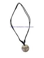 Auspicious Buddha Wisdom Eyes Design Handmade Tibetan Bone Pendant Necklace on Adjustable Cord - Boho Yoga Jewelry - HC166R