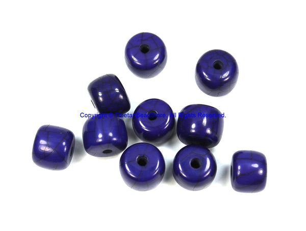 10 BEADS Purple Color Crackle Resin Beads - Crackle Resin Colored Beads - Purple Beads - B3201-10