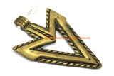 Brass Arrow Tibetan Pendant - Ethnic Tribal Solid Brass Arrowhead Pendant - Tibetan Jewelry - Handmade Tibetan Brass Pendant - WM7325