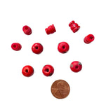 5 SETS - Tibetan Inlaid Red Guru Bead Sets - Inlay Guru Beads & Caps - Mala Making Supply 3 Hole Guru Beads - GB101-5