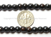 20 BEADS Tibetan Dark Black Brown Bone Beads - 6mm - Tibetan Mala Beads - Mala Making Supplies - LPB77-20