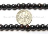 20 BEADS Tibetan Dark Black Brown Bone Beads - 6mm - Tibetan Mala Beads - Mala Making Supplies - LPB77-20