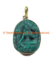 Tibetan Green Tara Pendant - Green Tara - TibetanBeadStore Original Design - Handmade Pendant - Jewelry Making Supplies - WM2888B