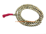 Tibetan 8mm Conch Mala Prayer Beads with Om Mani Padme Hung Mantra - Tibetan Prayer Beads Mala Making Supply - PB20