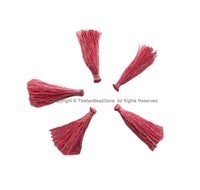 5 TASSELS Salmon Pink Tassels - Handmade Boho Tassels Bag Tassels Mala Tassels - Craft Tassels - T232-5