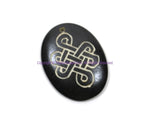 Tibetan Endless Knot Infinity Knot Oval Dark Bone Pendant - Auspicious Symbol Endless Knot - Handmade Bone Pendant- WM7917-1