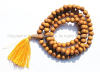 108 beads - Tibetan Natural Sandalwood Mala Prayer Beads - 8mm - Tibetan Mala Beads - Mala Making Supplies - PB98S