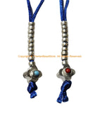 2 COUNTERS - Handmade Floral Tibetan Mala Prayer Beads Counters with Decorative Bead Inlays - T260B