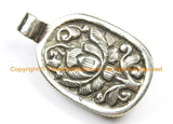 OOAK Tibetan Ethnic Tribal Carved Bone Buddha Pendant with Repousse Lotus Details - Hand Carved Bone Pendant by TibetanBeadStore - WM6411